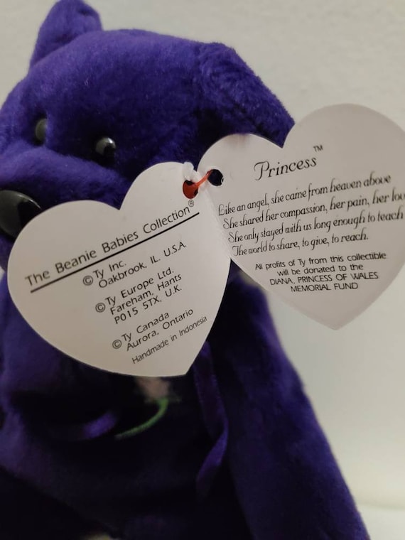 1997 Princess Bear(princess Diana) 1st Gen Rare Ty Beanie Baby
