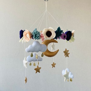 Baby mobile girl, flowers mobile, nursery décor, floral mobile,  baby gift,  fairy crib mobile,  nursery mobile, hanging mobile