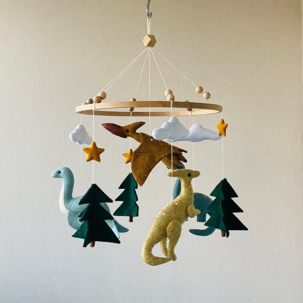 Dinosaur baby mobile, urassic nursery decor, hanging baby mobile, baby Nursery Decor, crib mobile, dino baby shower gift, newborn gifts idea