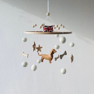 Dog mobile for nursery, gender neutral mobile, hanging boy mobile, cot mobile, girl mobile, Puppy mobile, newborn gifts, expecting mom gift.