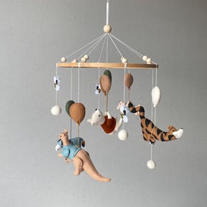 Vintage Winnie and his friends mobile, Baby mobile boy, girl mobile, Winnie Nursery, hanging teddy bear mobile, baby shower, new mom gift.