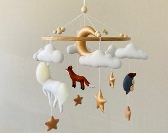 Boy, horse, mole and fox mobile, baby girl mobile, baby mobile boy, hanging mobile, baby shower gift, mobile based on the book, horse mobile