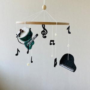Minimalism Mobile With Musical Instruments, Baby Girl Mobile for ...