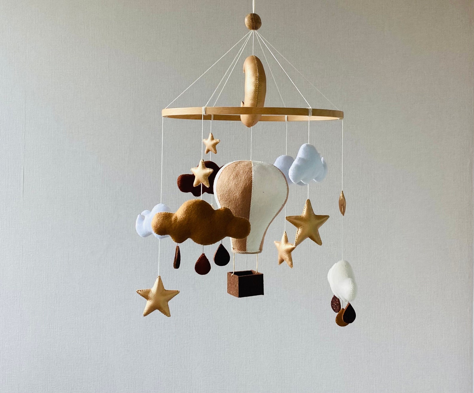 Boho Mobile, Crib Mobile, Nursery Scandi Mobile, Monochrome Mobile, Gender Neutral Baby Mobile