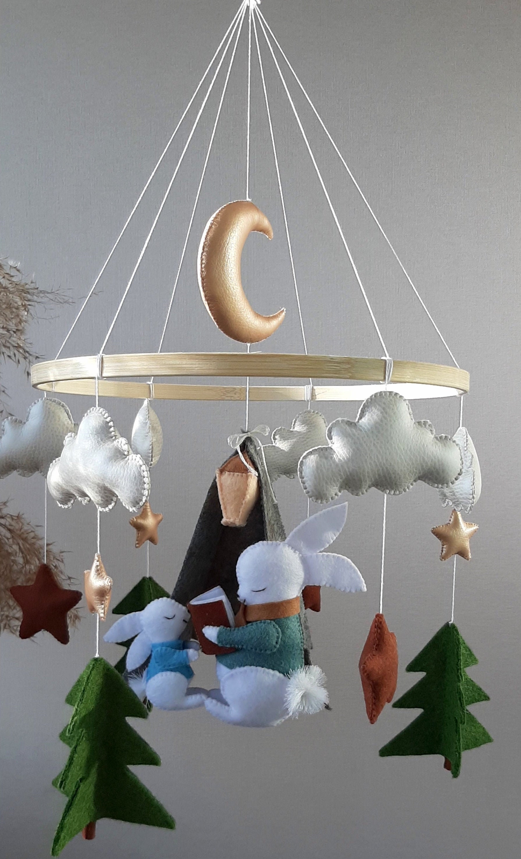 Baby mobile Mädchen mobile Jungen. Hase Kindergarten mobile | Etsy