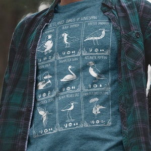 Chemise de jeu de société d&#39;envergure - oiseaux des zones humides - t-shirt unisexe - cadeau pour les amateurs de jeux de société