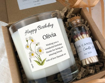 Birth Flower Candle Gift – Personalised Birthday Present for Her