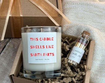 Smells Like Santa Farts Candle, Funny Rude Gift, Soy Wax Candle