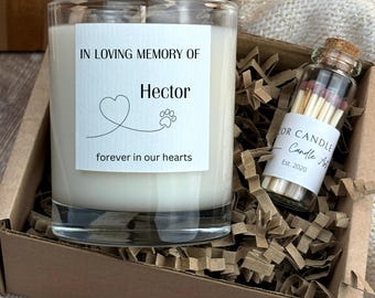 Personalised Pet Memorial Candle, Remembrance Pet Loss Gift