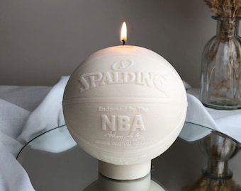 NBA Basketball Pillar Candle, Spalding Decorative Candle, Gift For NBA Supporter, 18th Birthday Gift For Him, Gift For Basketball Lover