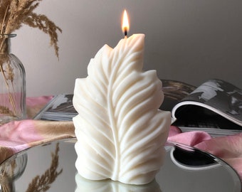 Leaf Pillar Candle, Leaf Shape Sculpture Candle, Luxury Decorative Candle, New Home Gift Candle, Birthday Gift For Her, Coffee Table Candle