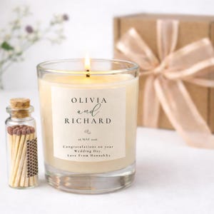 Personalised Wedding Gift Candle – Bride and Groom Keepsake for Couple bild 6