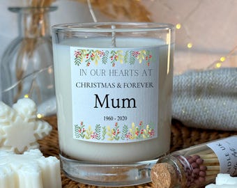 Memorial Christmas Candle: Soy Wax Remembrance Gift for Mum