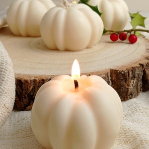 Pumpkin Candle, Autumn Home Decor, Fall Decoration Candle, Cottage Decor, Halloween Pumpkin, Xmas Decorative Gift, Thanksgiving Table Candle image 9