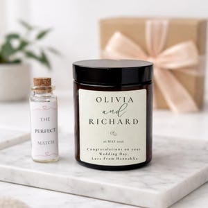Personalised Wedding Gift Candle – Bride and Groom Keepsake for Couple bild 5