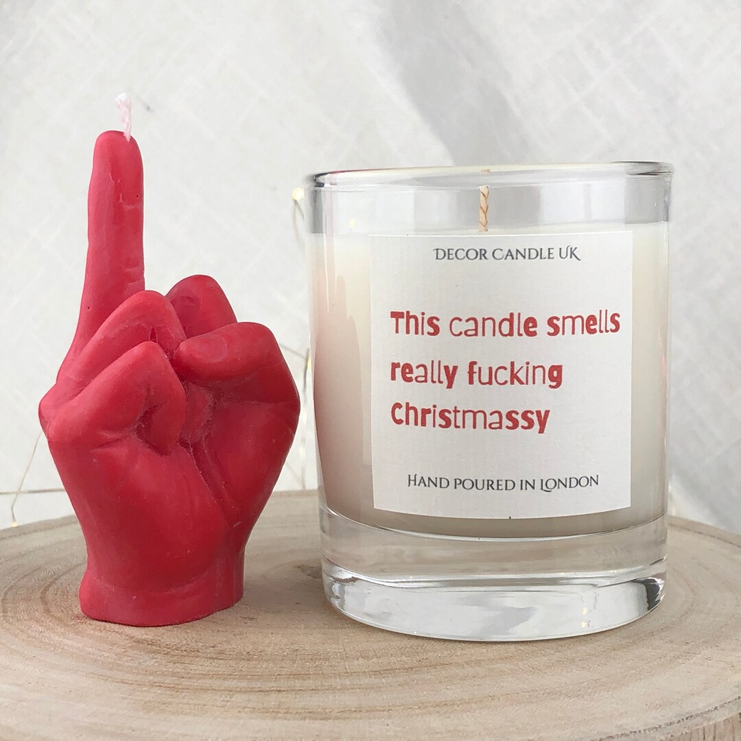 Funny Christmas Candle Middle Finger Candle Rude Gift for Etsy UK