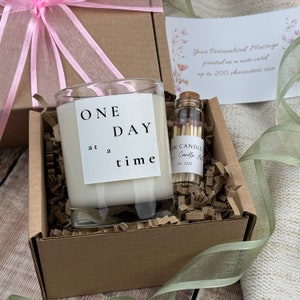 One Day At A Time Candle: Sympathy Gift Box with Mini Matches