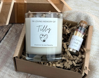 Personalised Pet Memorial Candle – In Loving Memory Keepsake, Dog Cat Loss Sympathy Gift