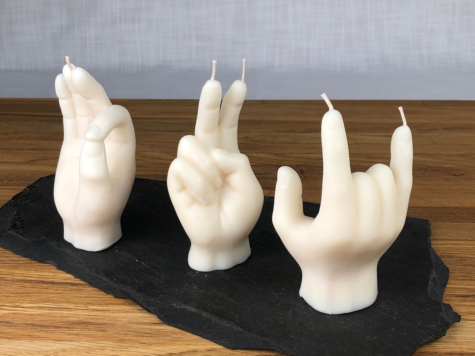 Rock Hand Candle Peace Sign Finger Candle OK Hand Gesture Etsy UK