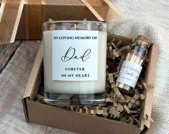 Personalised Memorial Soy Candle | Remembrance Present for Loss of Dad Mum or Loved One