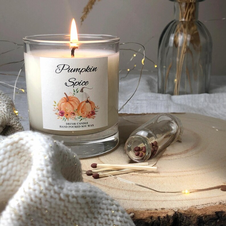 Pumpkin Spice Soy Candle Set: Autumn Home Decor, Cosy Scent image 4