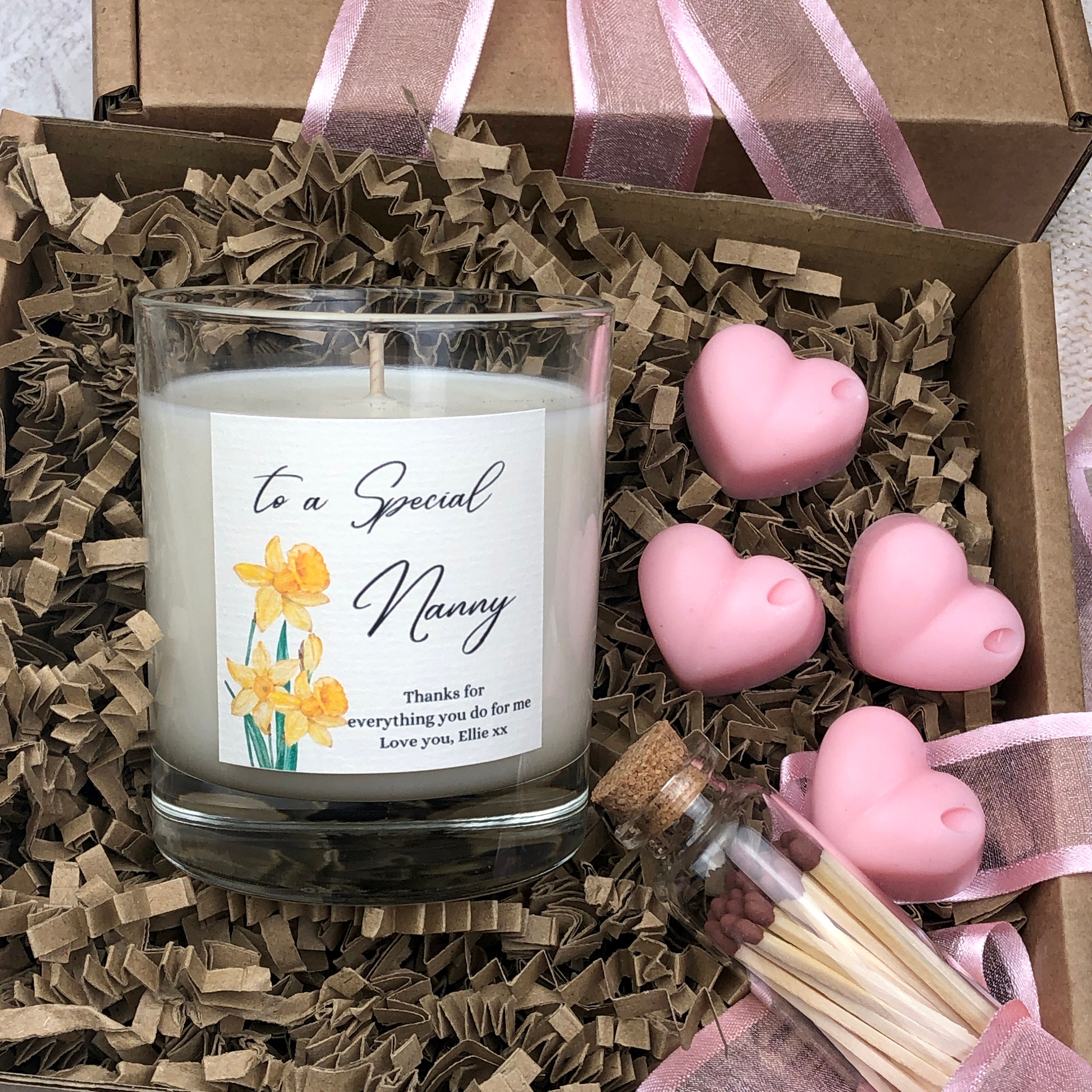 Personalized Candle Gift Set for Mum: Soy Wax, Floral Aroma