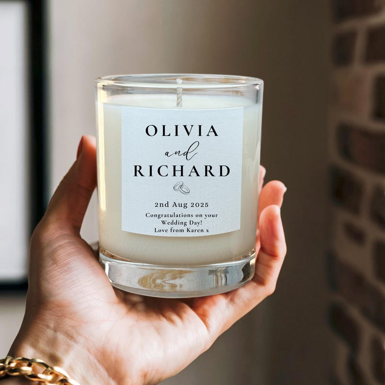 Personalised Wedding Gift Candle – Bride and Groom Keepsake for Couple bild 7