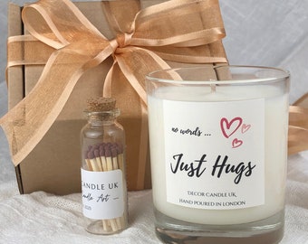 No words Just Hugs, Sympathy Candle, Remembrance, Memory Gift For Mum Dad, Bereavement, Thinking Of You, Get Well Soon, Sorry For Your Loss