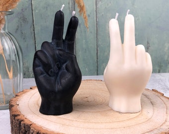 Peace Finger Candle, Funny Candle, Birthday Gift Friend, Hand Decor, Xmas Gift For Her, Secret Santa Gift, Decorative Pillar Candle, Hippie