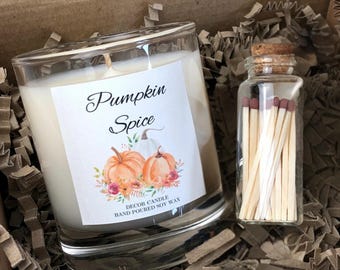 Pumpkin Spice Soy Candle Set: Autumn Home Decor, Cosy Scent
