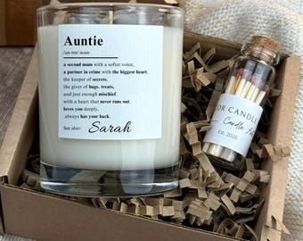Auntie Candle | Personalised Definition Gift Birthday Thank you Family