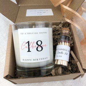 Personalised Birthday Candle Gift: Soy Wax, Floral Aroma