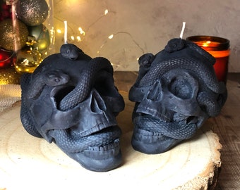 Skull Gothic Candle, Halloween Decoration, Birthday Gift Him, Gothic Home Decor, Gift For Her, Xmas Gift For Friends, Witchcraft Scary Gift