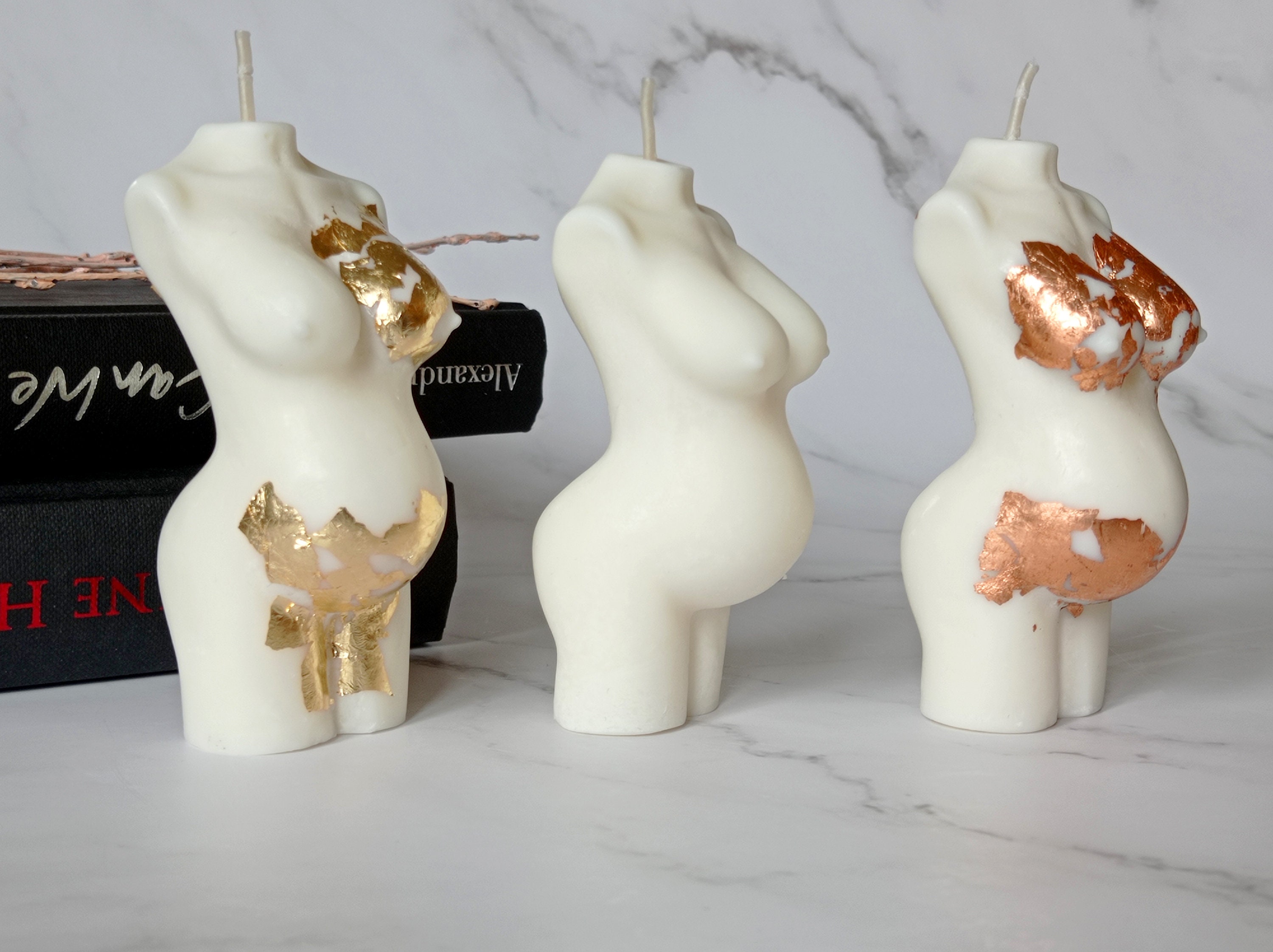 Gold Pregnancy Body Candle Pregnant Figure Candle Maternity Etsy