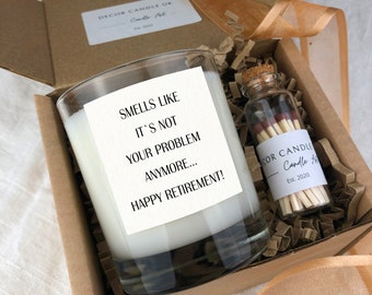 Retirement Gift For Friend, Leaving Job Candle, Funny Retirement Present, Congratulation Gift For Colleague, Gift Box For Her Him, Dad Uncle