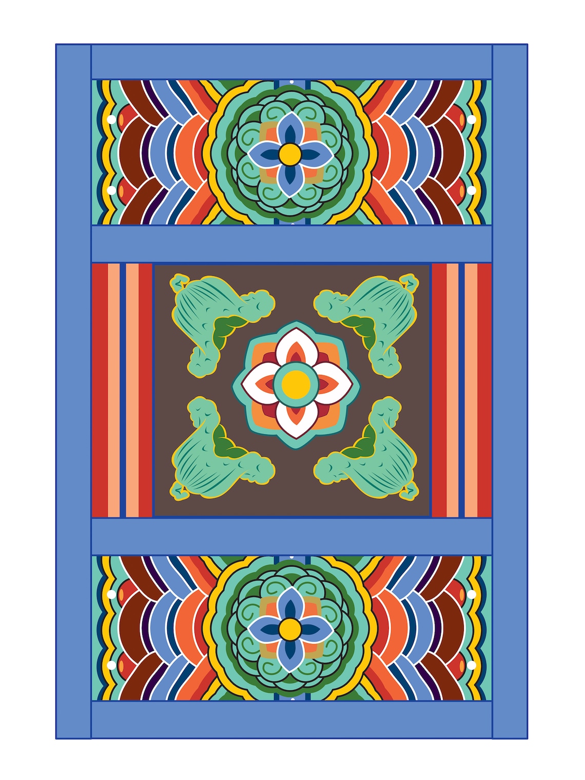 Korean traditional pattern Seoul digital print Art wall Etsy