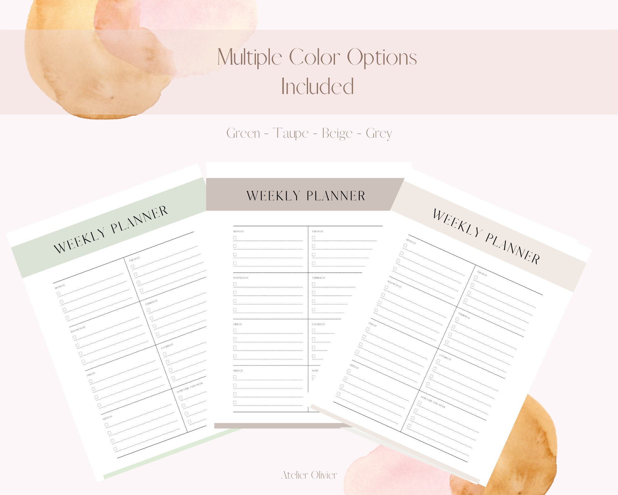 Weekly Planner Printable to Do List - Print at Home Diary Calendar Page ...