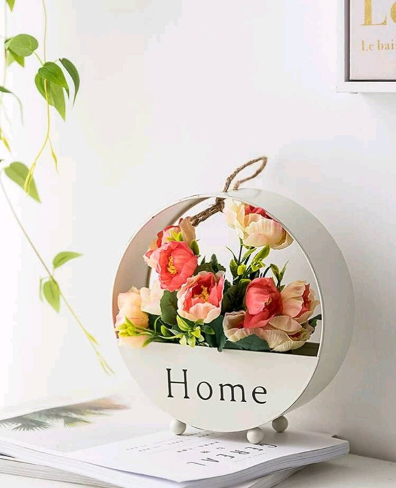 Wall Hanging Iron Flower Basket Wall Planter Indoor Wall Etsy