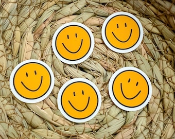 Paquete de pegatinas mini cara sonriente amarilla TRANSPARENTE