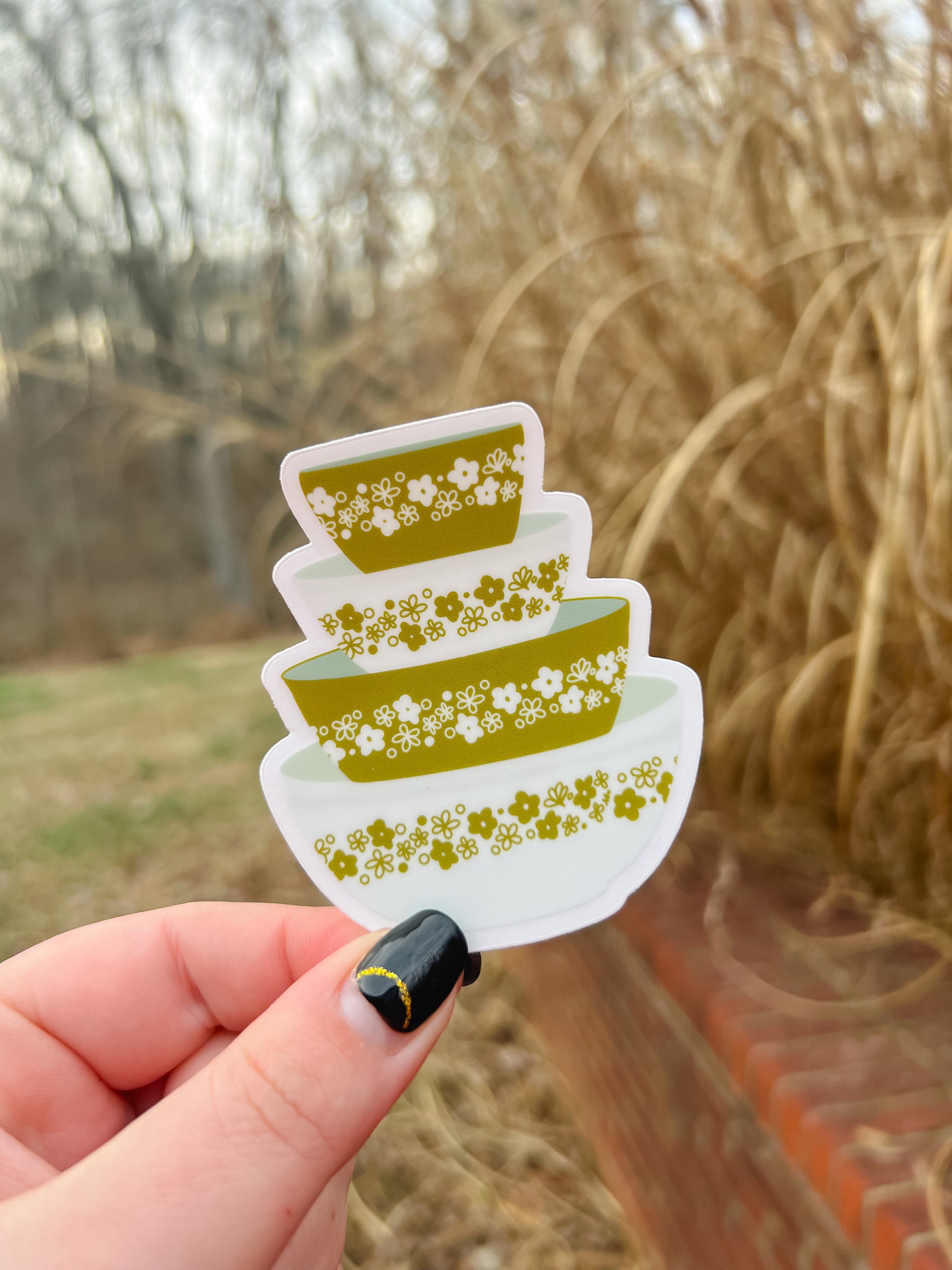 Pyrex Stack Sticker TRANSPARENT Green Vintage Pyrex Inspired Sticker - Etsy