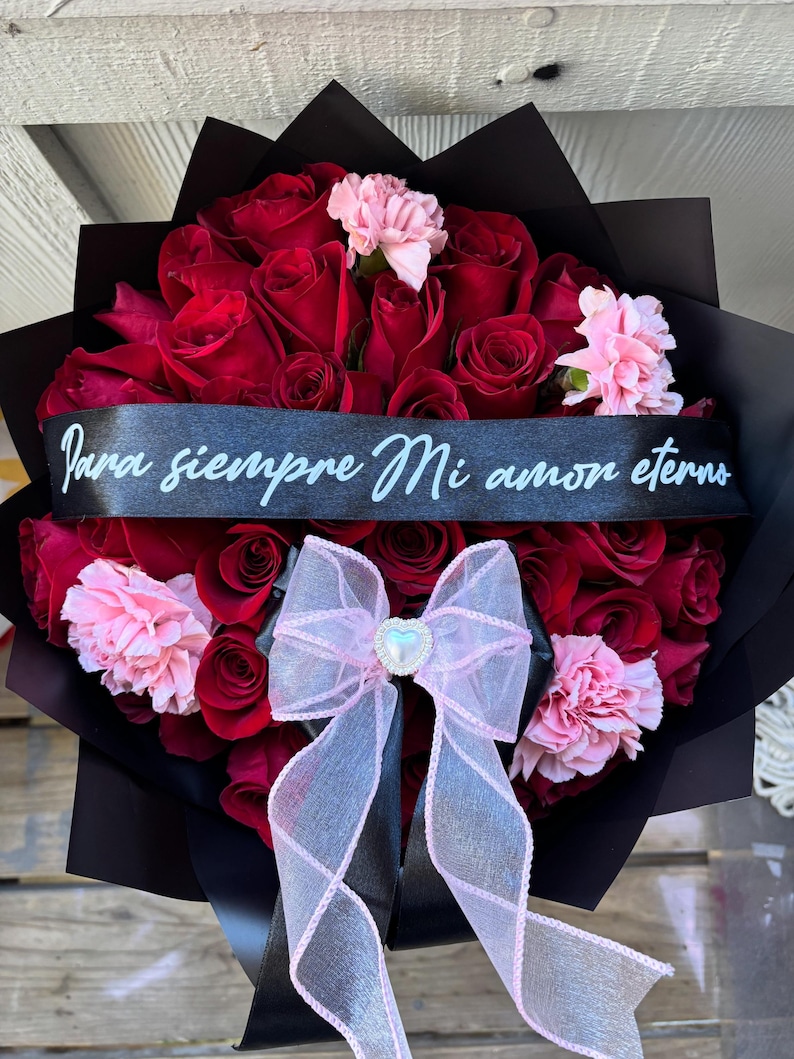 Custom Message Ribbon for Bouquets - Etsy