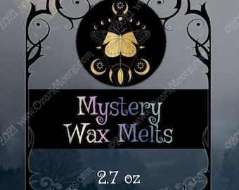 Mystery Scented Soy Wax Melts With Surprise Fragrance and Color (Some With Crystals) - Grab bag One of a Kind Candle Tarts, Unique scents