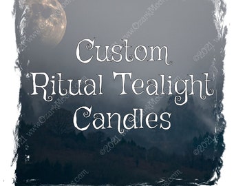 Ritual Tealight Candles For Your Choice of Deity with Crystals and Herbs for Pagan Wicca Wicca Voodoo Rituals and Altars