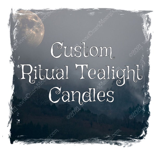 Ritual Tealight Candles For Your Choice of Deity with Crystals and Herbs for Pagan Wicca Wicca Voodoo Rituals and Altars