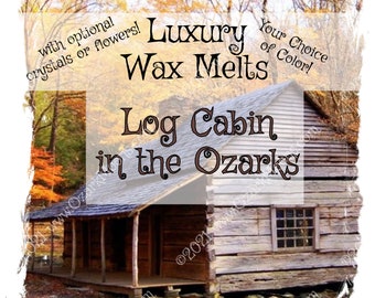 Log Cabin in the Ozarks Luxury Wax Melts - Soy Coconut Candle Tarts Scented with Oak, Flannel, and Cedarwood, Soft Rustic Lodge Fragrance