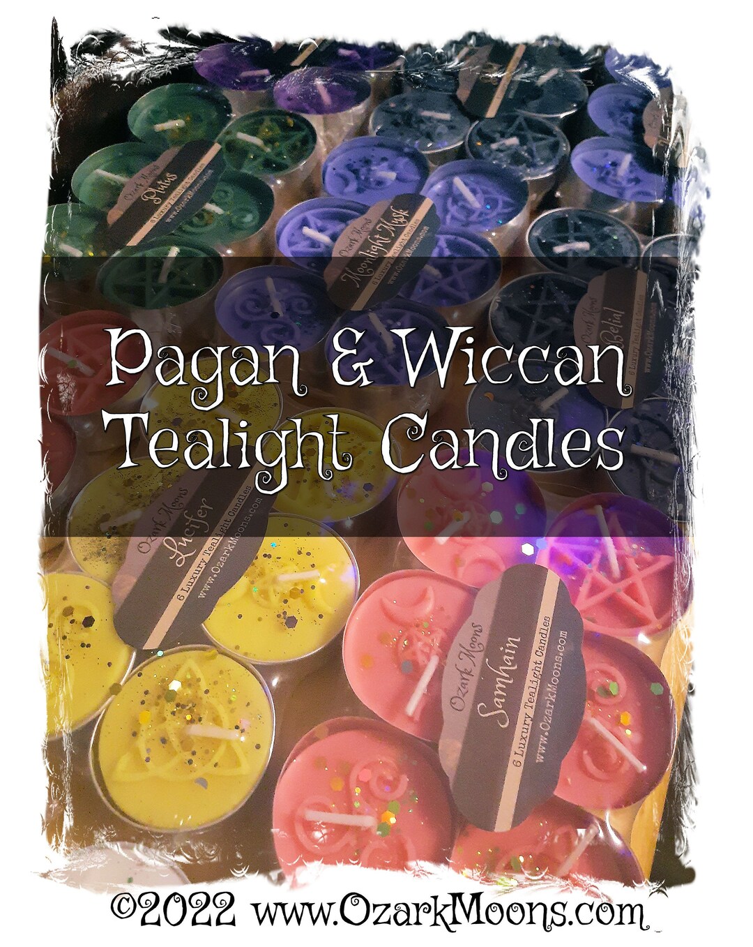 Pagan Symbols Tealight Candles for Your Choice of Deity Pentacle