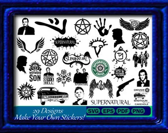 Supernatural TV Series Fan Images - Make Your Own Stickers by Download and Printing On Label Paper - Resizable PDF PNG