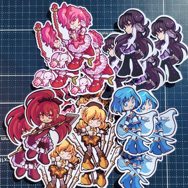 Madoka Magica Stickers | Madoka, Homura, Sayaka, Mami, Kyoko