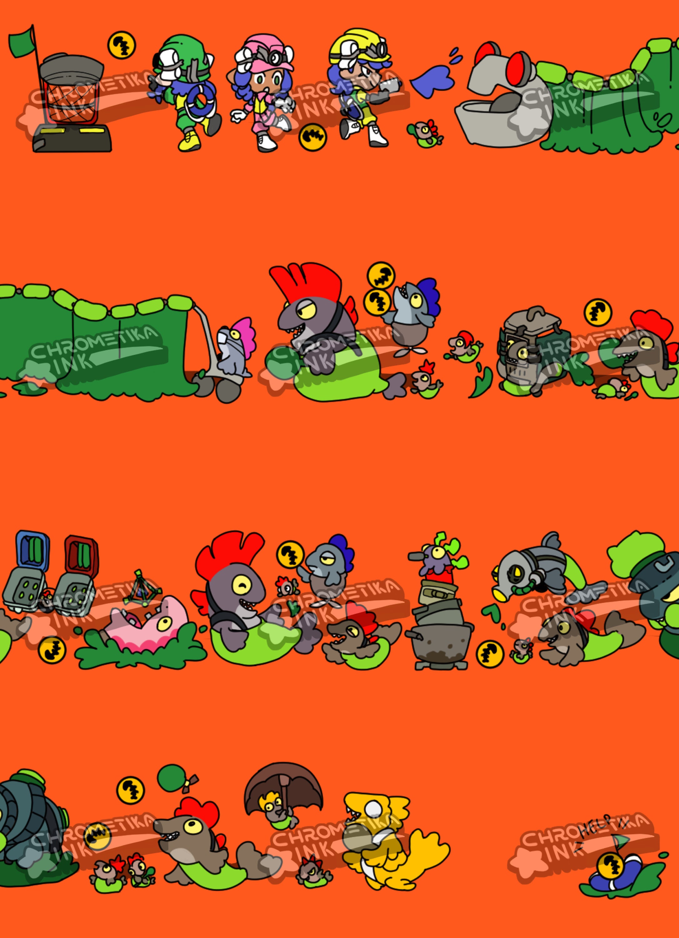 Splatoon Salmon Run Gold Foil Washi Tape Big Run 20mm X 5m Etsy