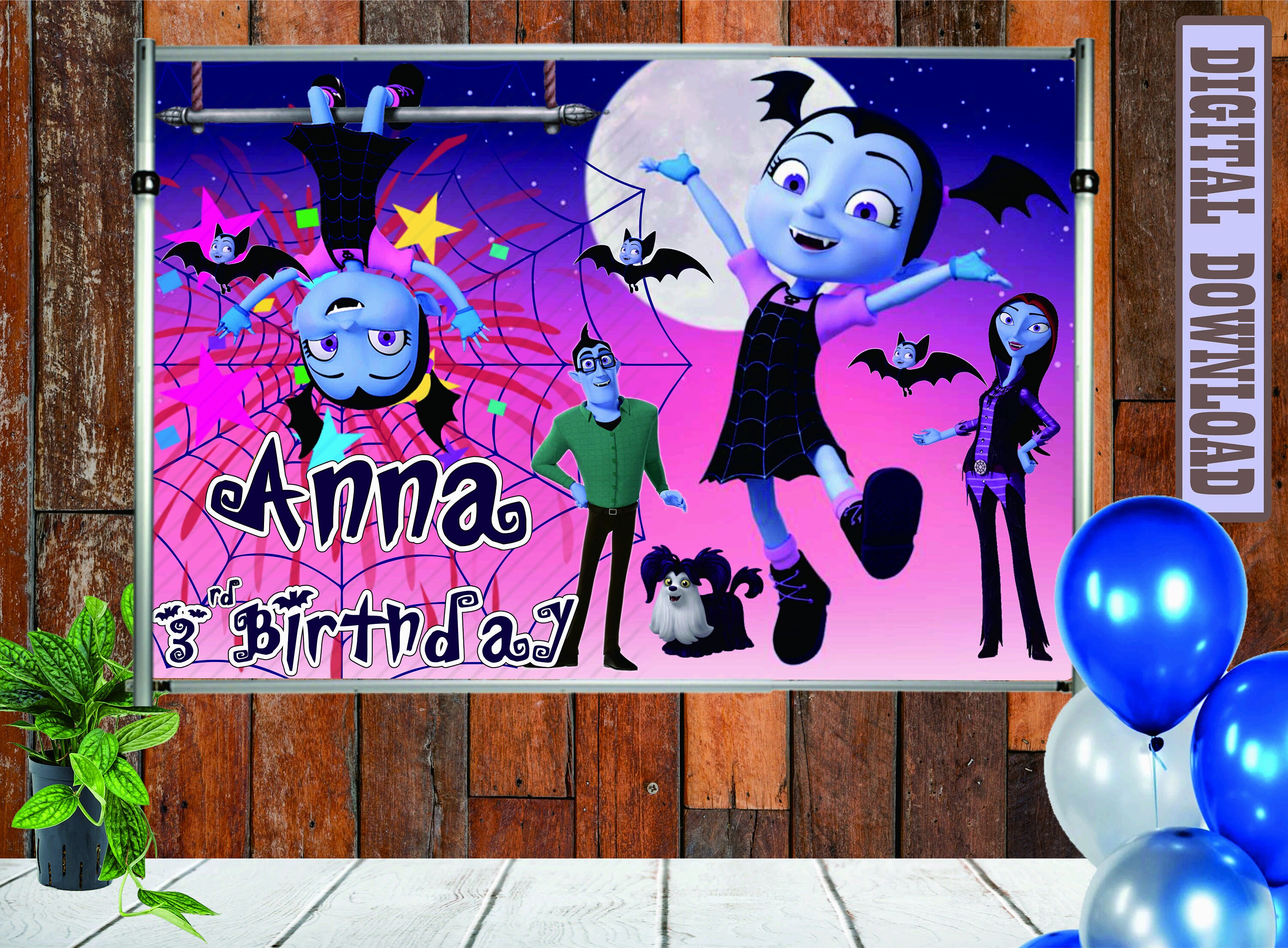 Vampirina Backdrop Birthday Vampirina Theme Vampirina | Etsy